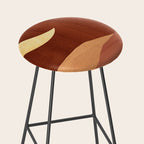 TERRACOTTA NIGHT, abstract landscape, moon and desert Stool Gallery Image 2