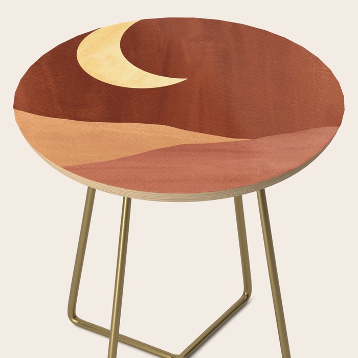 TERRACOTTA NIGHT, abstract landscape, moon and desert Side Table Gallery Image 2
