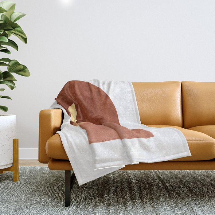 TERRACOTTA NIGHT, abstract landscape, moon and desert Throw Blanket Gallery Image 1