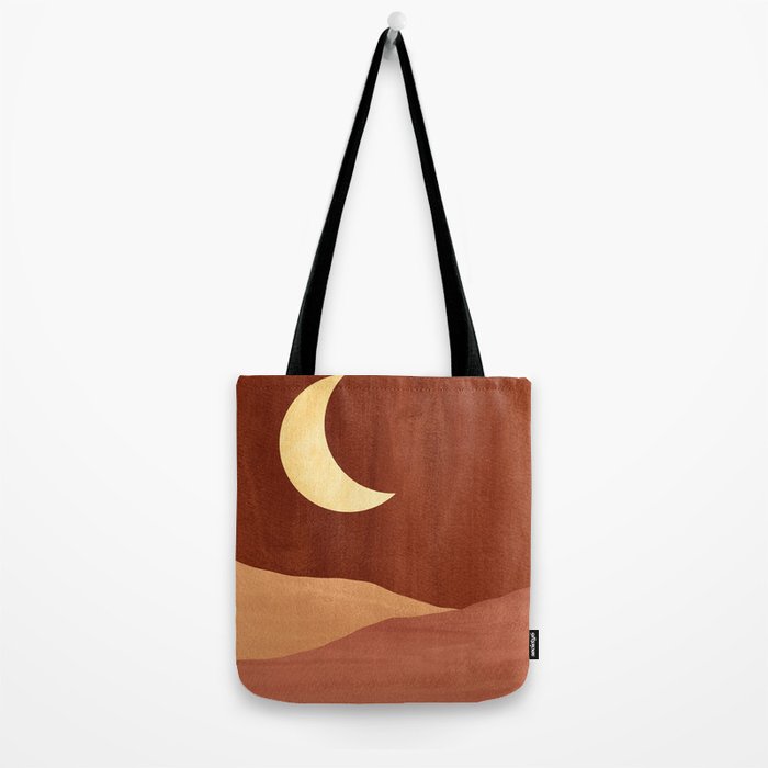 TERRACOTTA NIGHT, abstract landscape, moon and desert Tote Bag Gallery Image 2