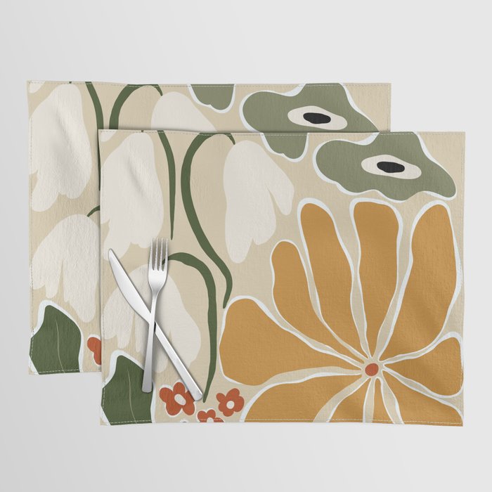 Classic Mid-Century florals Placemat Gallery Image 1