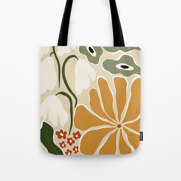 Classic Mid-Century florals Tote Bag Gallery Image 1