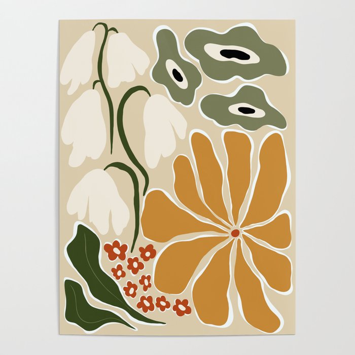 Classic Mid-Century florals Poster Gallery Image 4