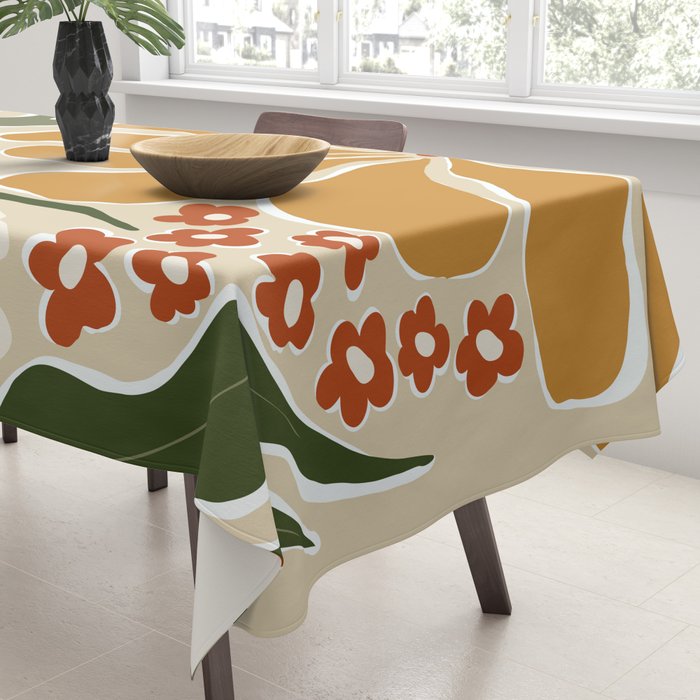 Classic Mid-Century florals Tablecloth Gallery Image 3