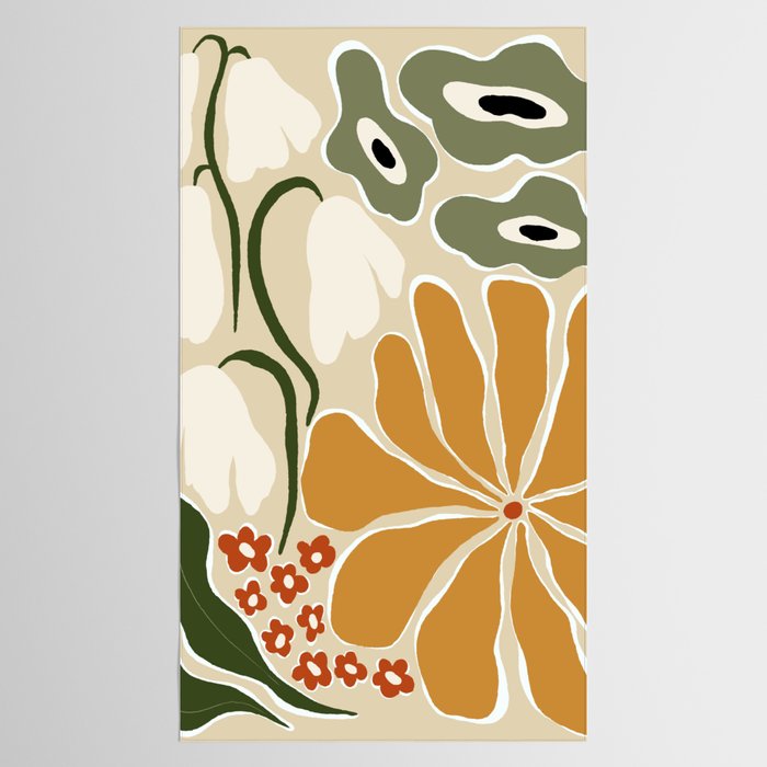 Classic Mid-Century florals Tablecloth Gallery Image 2