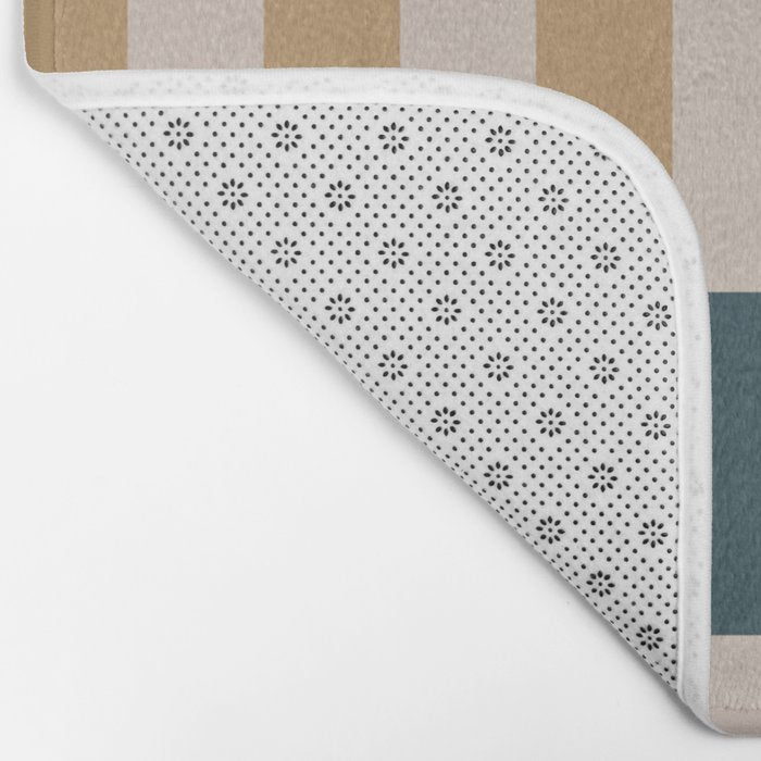 Green And Terracotta Stripes Bath Mat Gallery Image 2