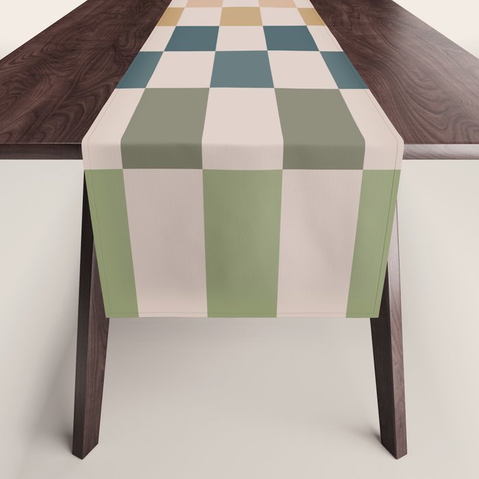 Green And Terracotta Stripes Table Runner Gallery Image 1