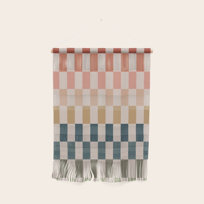 Green And Terracotta Stripes Wall Hanging Gallery Image 1