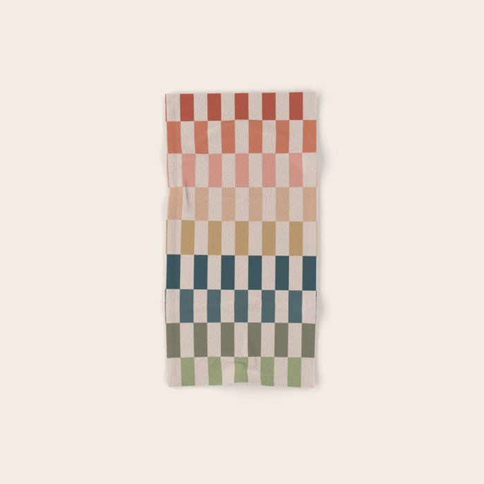 Green And Terracotta Stripes Bath Towel Gallery Image 1