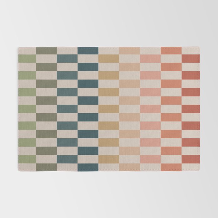 Green And Terracotta Stripes Rug Gallery Image 2