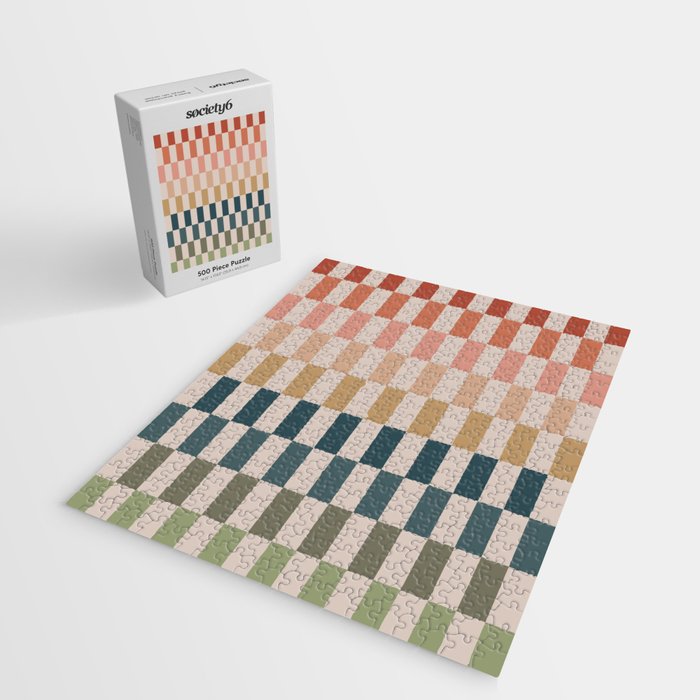 Green And Terracotta Stripes Jigsaw Puzzle Gallery Image 2