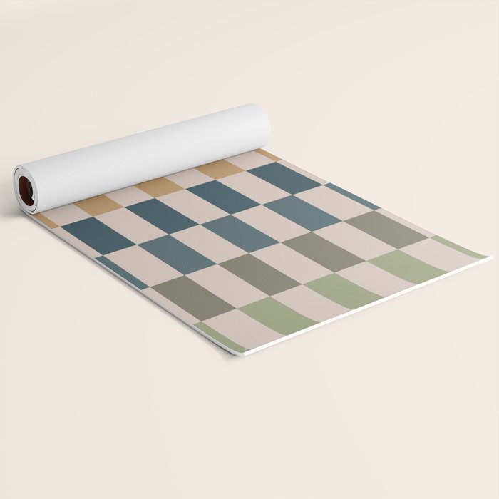 Green And Terracotta Stripes Yoga Mat Gallery Image 2