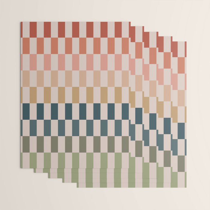 Green And Terracotta Stripes Wrapping Paper Gallery Image 3