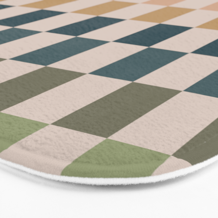 Green And Terracotta Stripes Bath Mat Gallery Image 3