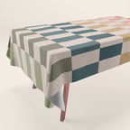 Green And Terracotta Stripes Tablecloth Gallery Image 1
