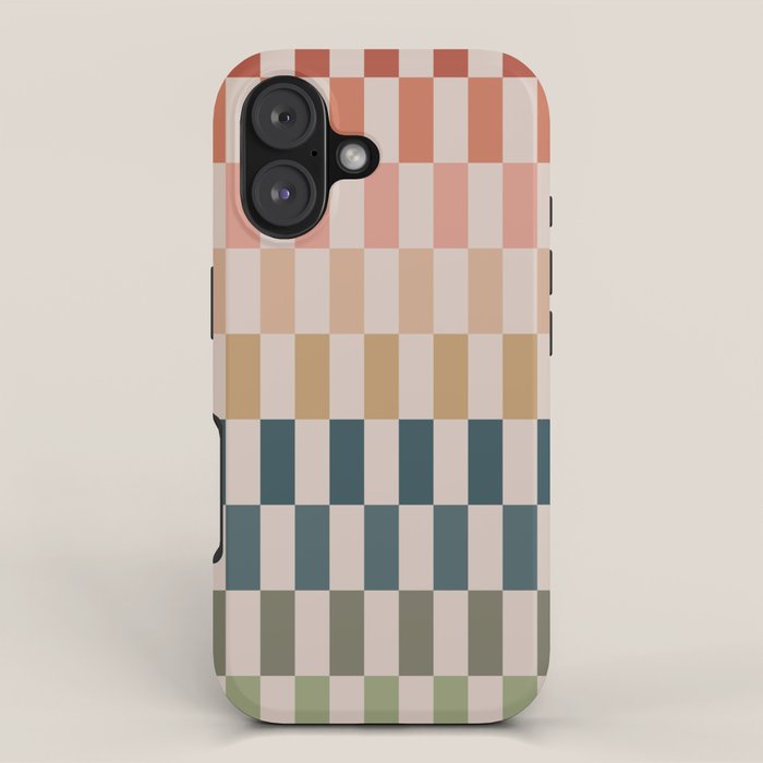 Green And Terracotta Stripes iPhone Case Gallery Image 1