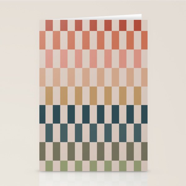 Green And Terracotta Stripes Stationery Card Gallery Image 2
