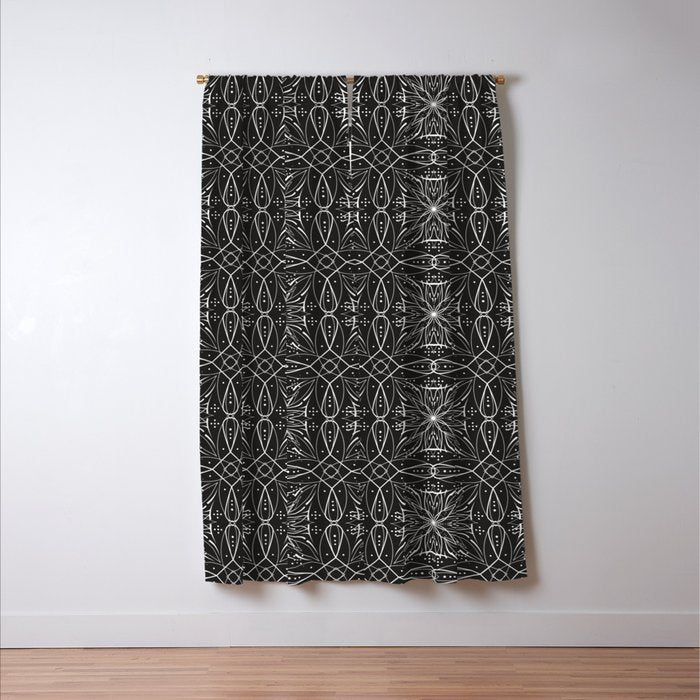BW starry abstract mosaic A Window Curtain Gallery Image 3