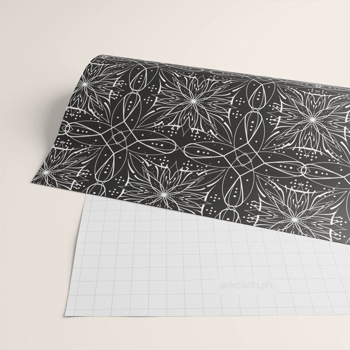 BW starry abstract mosaic A Wrapping Paper Gallery Image 2