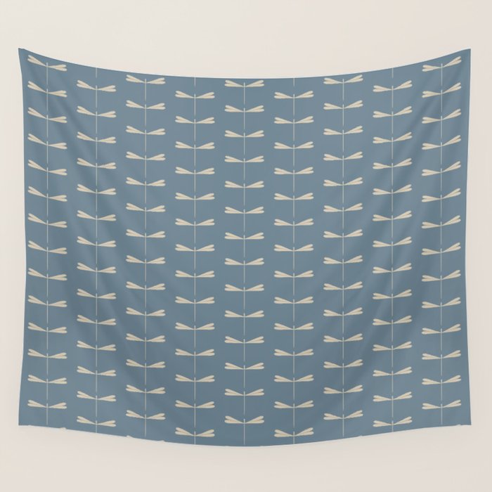Dragonfly Pattern I Blue Wall Tapestry Gallery Image 1