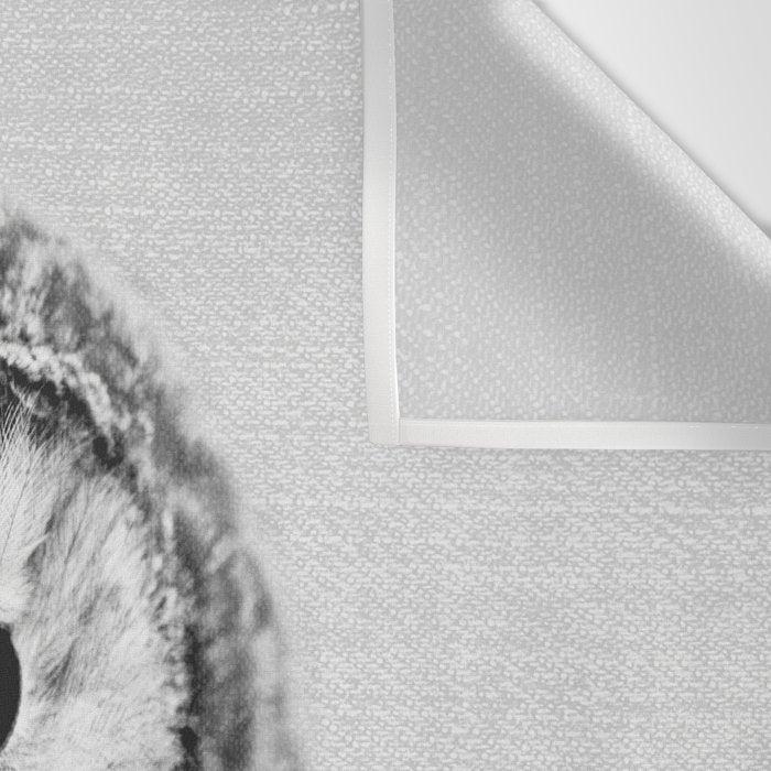 Baby Owl - Black & White Wall Tapestry Gallery Image 3