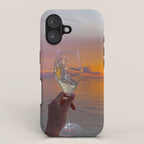 CHEERS TO THE SUNSET | glass | collage | sun | summer | sky | nature | happy | weekend | positive iPhone Case Gallery Image 1