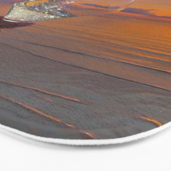 CHEERS TO THE SUNSET | glass | collage | sun | summer | sky | nature | happy | weekend | positive Bath Mat Gallery Image 3