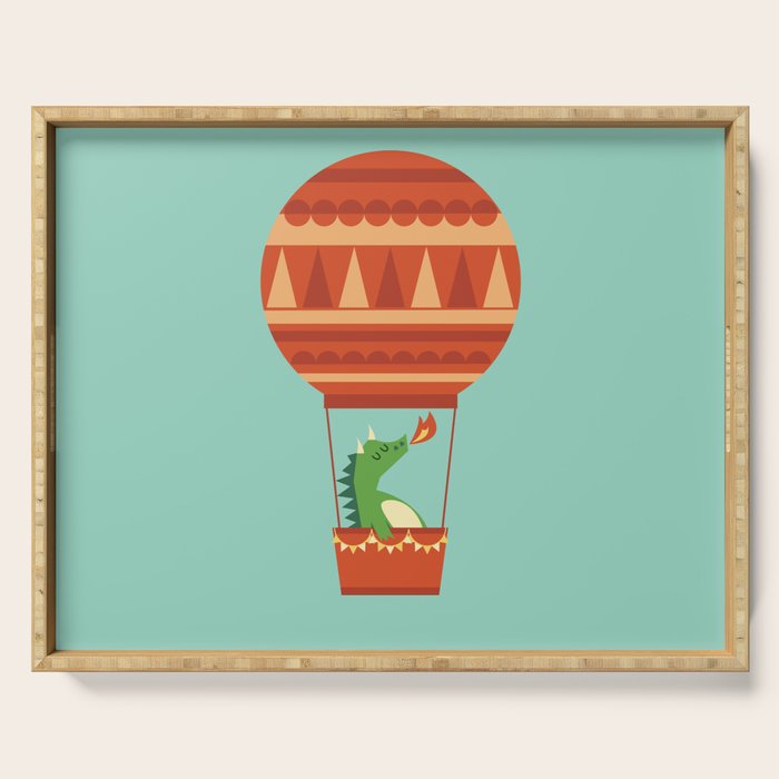 Dragon On Hot Air Balloon Serving Tray Gallery Image 1
