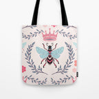 Queen Bee - Coral Pink Tote Bag Gallery Image 1