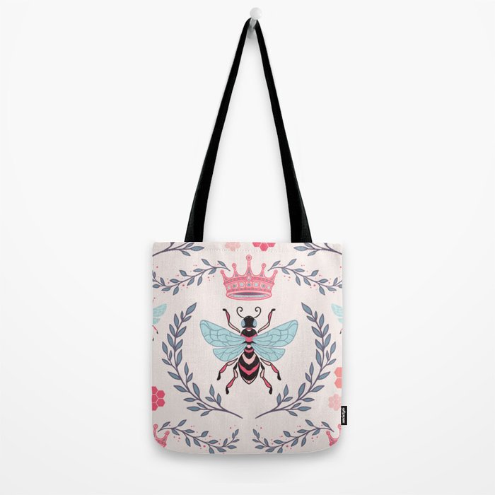 Queen Bee - Coral Pink Tote Bag Gallery Image 2