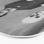 Edgar Allan Poe with Skull and Skeleton macabre black and white photograph Bath Mat Gallery Image 3