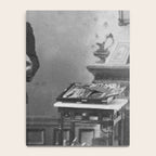 Edgar Allan Poe with Skull and Skeleton macabre black and white photograph Notebook Gallery Image 4
