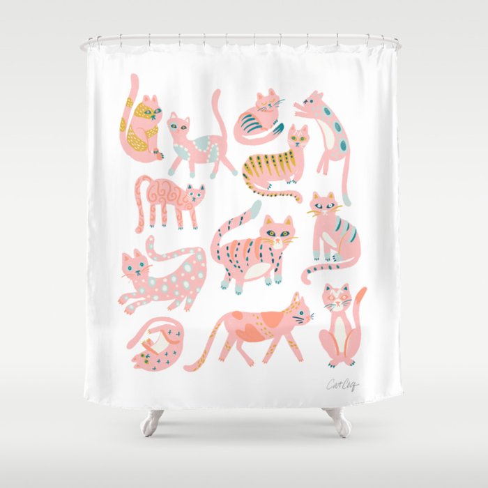 KittyKats - Pink Palette Shower Curtain Gallery Image 1