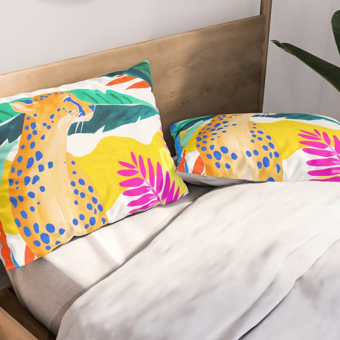 Panther in Jungle Pillow Sham Gallery Image 2