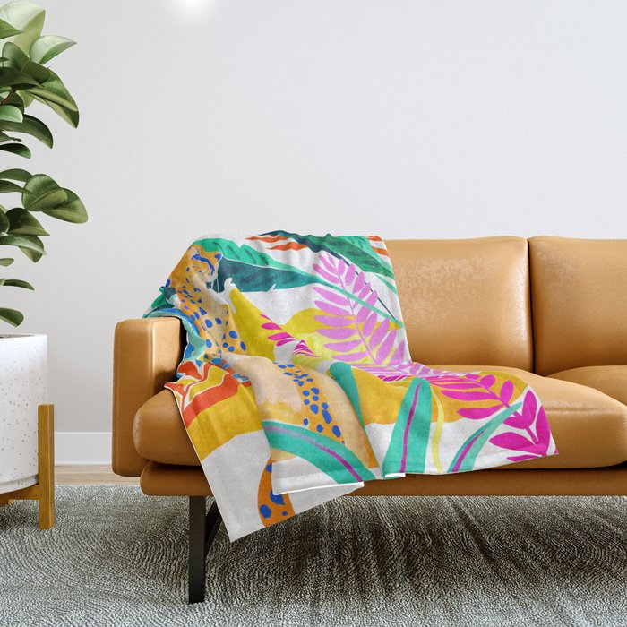 Panther in Jungle Throw Blanket Gallery Image 1