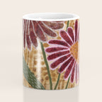 Daisies in Country Field Painting in Burgundy Red Coffee Mug Gallery Image 4