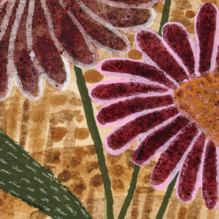 Daisies in Country Field Painting in Burgundy Red Coffee Mug Gallery Image 2
