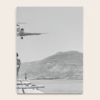 Steady As She Goes; aircraft coming in for an island landing black and white photography- photographs Notebook Gallery Image 4