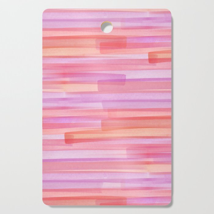 Abstract Watercolor Waves in Pink Sunset Cutting Board Gallery Image 1