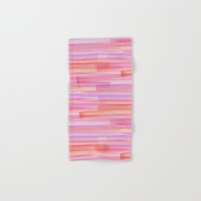 Abstract Watercolor Waves in Pink Sunset Bath Towel Gallery Image 1