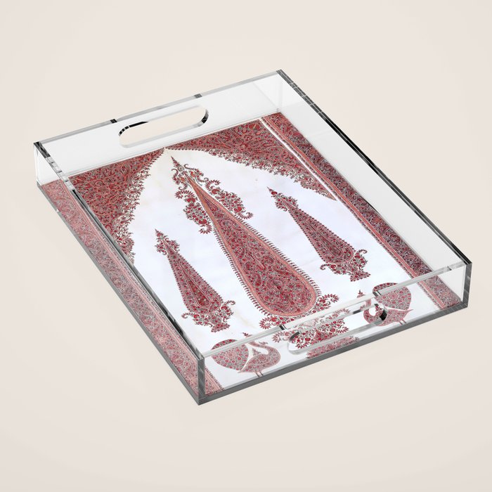 Kerman South Persian Embroidery Print Acrylic Tray Gallery Image 1