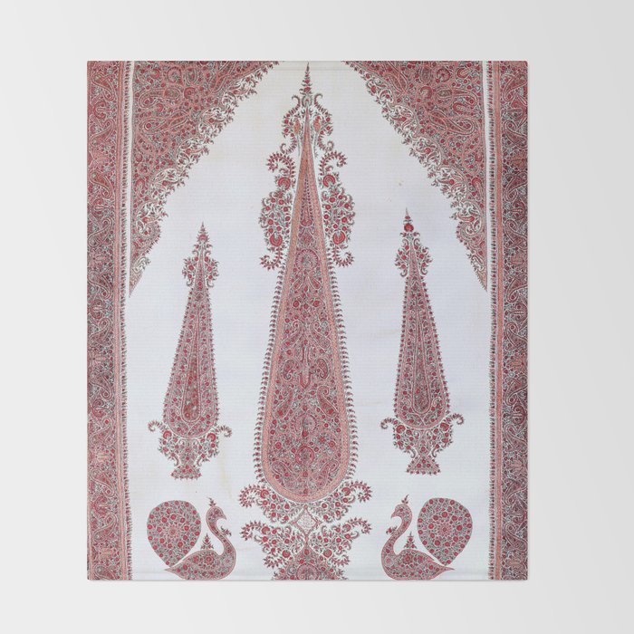 Kerman South Persian Embroidery Print Throw Blanket Gallery Image 2