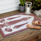 Kerman South Persian Embroidery Print Outdoor Rug Gallery Image 2