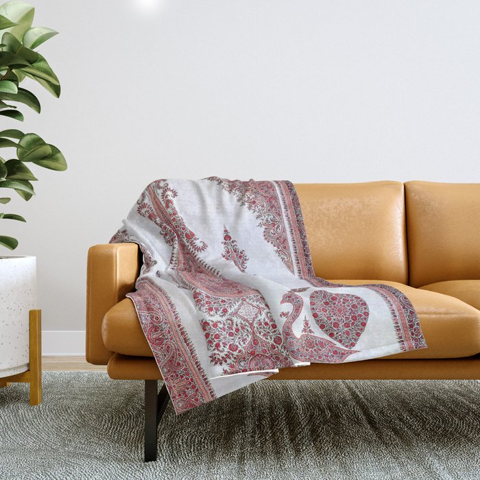 Kerman South Persian Embroidery Print Throw Blanket Gallery Image 1