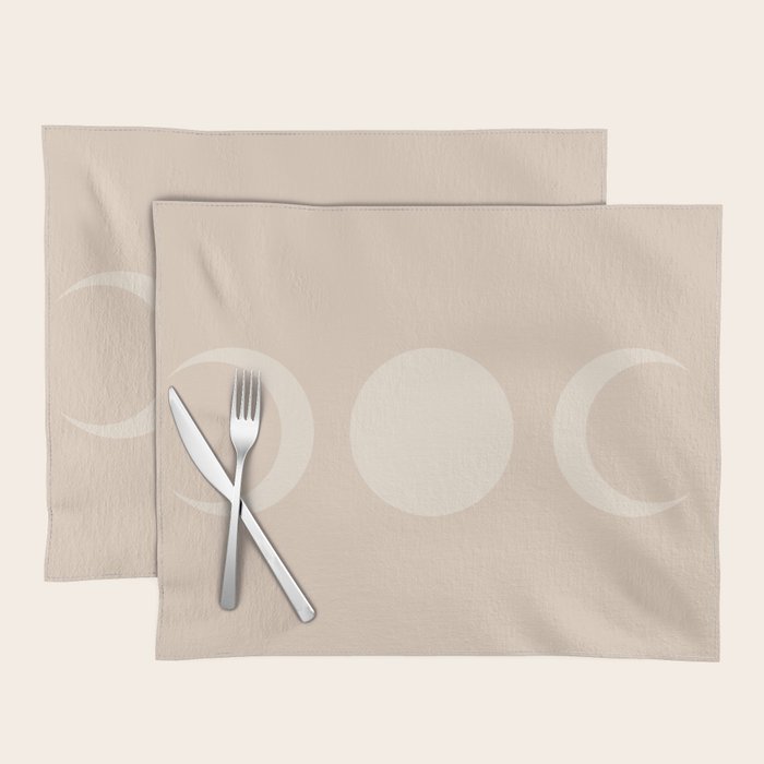 Moon Shapes Minimalism - Ethereal Light Placemat Gallery Image 1