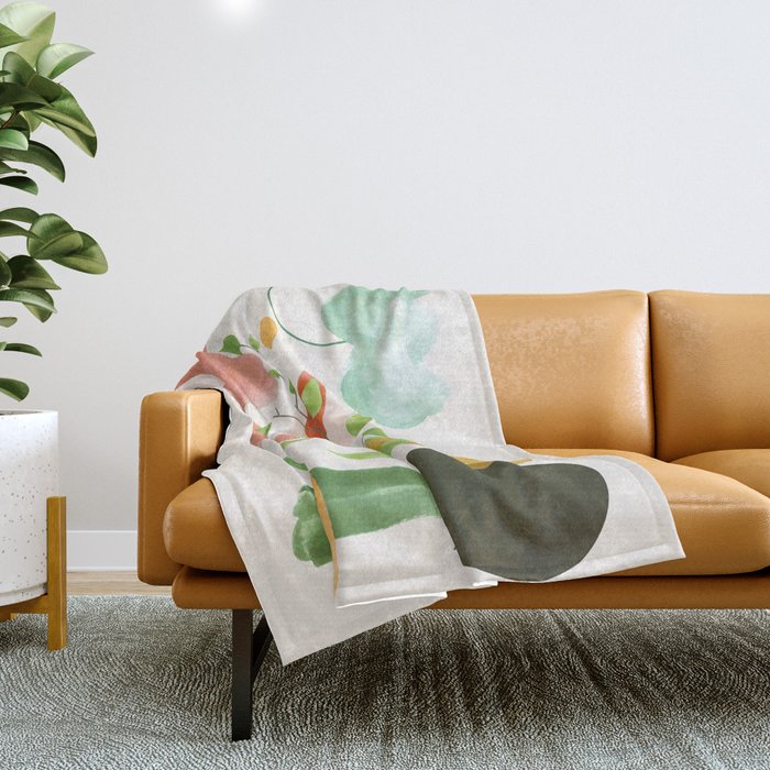 Modern Abstract Watercolour Art II Throw Blanket Gallery Image 1