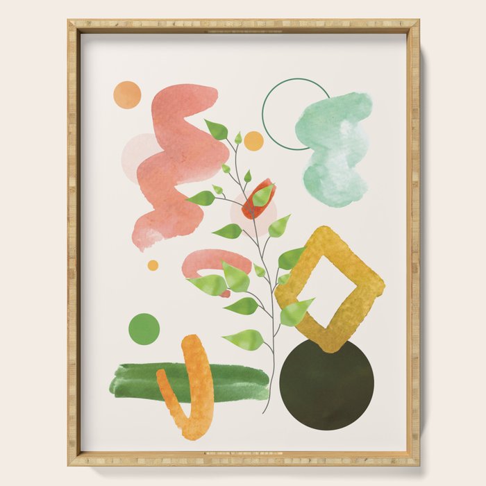 Modern Abstract Watercolour Art II Serving Tray Gallery Image 1