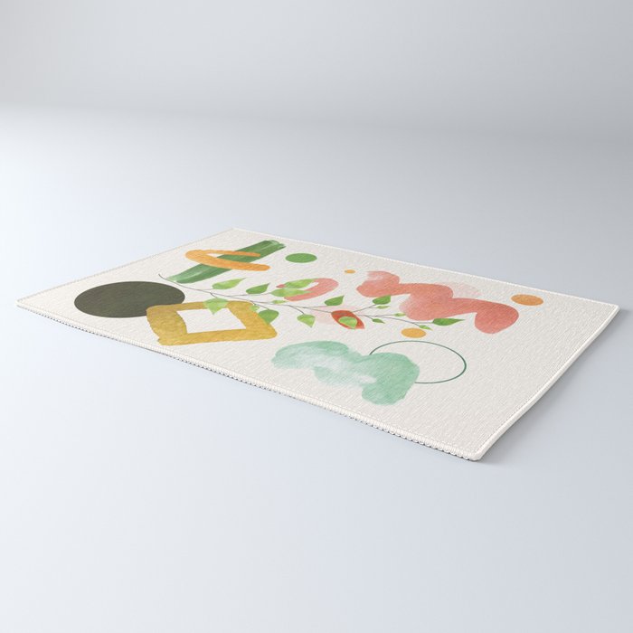 Modern Abstract Watercolour Art II Rug Gallery Image 3