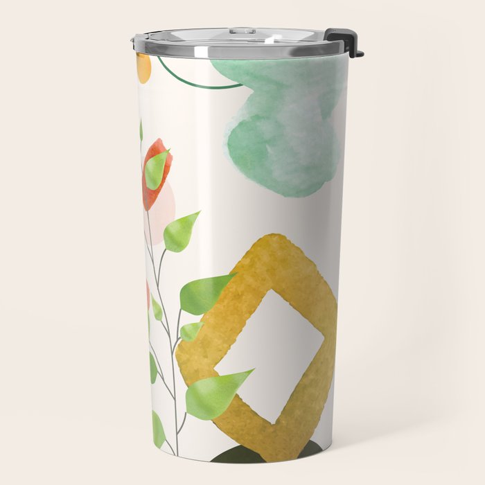 Modern Abstract Watercolour Art II Travel Mug Gallery Image 2