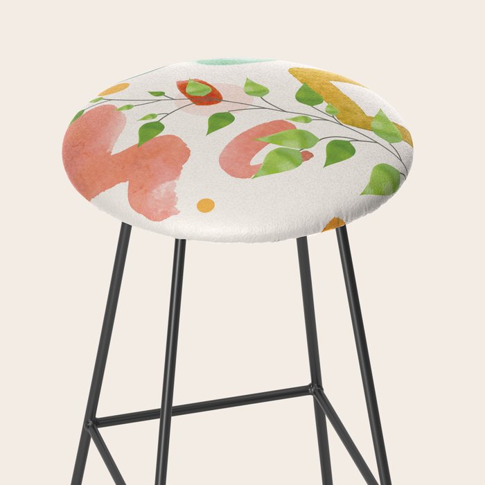 Modern Abstract Watercolour Art II Stool Gallery Image 2